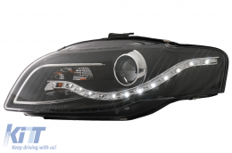 Phares LED DRL pour Audi A4 B7 11.04-03.08 Feux Diurnes Noir-image-65729
