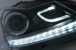 Phares LED DRL pour Mercedes Classe C W204 S204 Facelift 2011-2014 Noir Clignotant dynamique-image-6100216