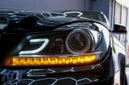 Phares LED DRL pour Mercedes W204 S204 C-class Facelift 11-14 Noir-image-6095143