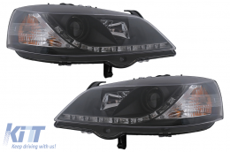 Phares LED DRL pour Opel Astra G 09.1997-02.2004 Feux Diurnes Noirs-image-6101038