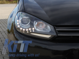Phares LED DRL pour VW Golf 6 VI 10.2008-2012 Feux de jour Noire-image-6015023