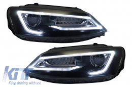 Phares LED DRL pour VW Jetta Mk6 VI 11-17 Bi-Xenon Design Dynamic Flowing-image-6020974
