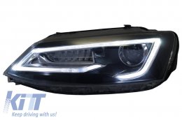 Phares LED DRL pour VW Jetta Mk6 VI 11-17 Bi-Xenon Design Dynamic Flowing-image-6020976