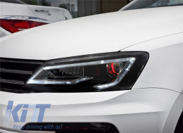 Phares LED DRL pour VW Jetta Mk6 VI 11-17 Bi-Xenon Design Dynamic Flowing-image-6021076