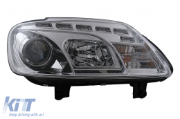 Phares LED DRL pour VW Touran 1T Caddy 03-06 feux de jour chromés-image-6105385