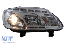 Phares LED DRL pour VW Touran 1T Caddy 03-06 feux de jour chromés-image-6105389
