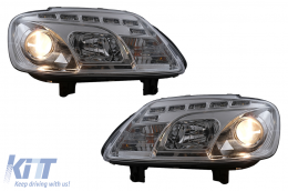 Phares LED DRL pour VW Touran 1T Caddy 03-06 feux de jour chromés-image-6105390