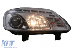 Phares LED DRL pour VW Touran 1T Caddy 03-06 feux de jour chromés-image-6105392