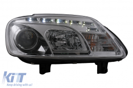 Phares LED DRL pour VW Touran 1T Caddy 03-06 feux de jour chromés-image-6105395