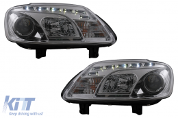 Phares LED DRL pour VW Touran 1T Caddy 03-06 feux de jour chromés-image-6105396