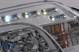 Phares LED DRL pour VW Touran 1T Caddy 03-06 feux de jour chromés-image-6105397