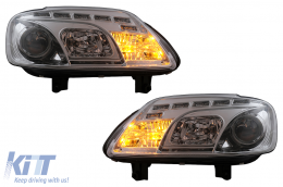 Phares LED DRL pour VW Touran 1T Caddy 03-06 feux de jour chromés-image-6105399