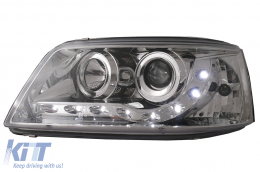 Phares LED DRL pour VW Transporter T5 03-08.09 Feux de jour chromés-image-6100823