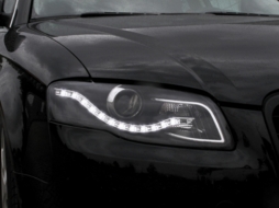 Phares LED DRL Xenon Look convient pour AUDI A4 B7 2004-2008 Noir-image-59224