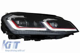 Phares LED Lumière dynamique avec Grille pour VW Golf 7 VII 2013-2017 R Look rouge-image-6048436