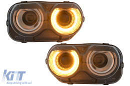 Phares LED pour Dodge Challenger 2015-2023 Noir pour Halogène Headlights-image-6110355