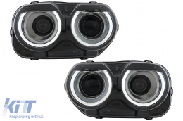 Phares LED pour Dodge Challenger 2015-2023 Noir pour Halogène Headlights Lumières RGB-image-6110363