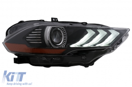 Phares LED pour Ford Mustang VI Facelift 18-2023 Noir Clignotant Dynamique RGB DRL-image-6107453