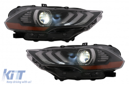 Phares LED pour Ford Mustang VI Facelift 18-2023 Noir Clignotant Dynamique RGB DRL-image-6107456