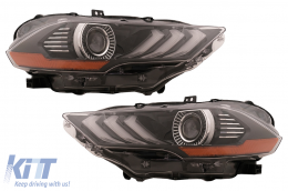 Phares LED pour Ford Mustang VI Facelift 18-2023 Noir Clignotant Dynamique RGB DRL-image-6107459