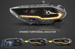 Phares LED pour Ford Mustang VI Facelift 2018-2023 Noir Double Projecteur Dynamique-image-6107484