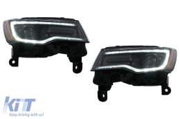 Phares LED pour Jeep Grand Cherokee IV WK2 Facelift 2014-2020 Feux Clignotant Dynamiques-image-6110619