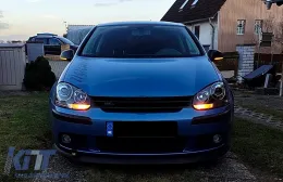 Phares Look Xenon pour VW Golf 5 V Mk5 03-07 Jetta 05-10 GTI R32 Noir Edition-image-6127772