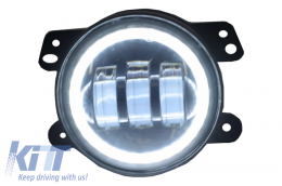 Phares lumière 4 Inch Full LED Angel Eye pour JEEP Wrangler JK TJ LJ 07-17-image-6022602