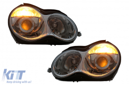 Phares pour Mercedes Classe C W203 07.2000-03.2004 Halogènes Chromé H7 Headlights-image-6107754
