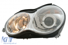Phares pour Mercedes Classe C W203 07.2000-03.2004 Halogènes Chromé H7 Headlights-image-6107756