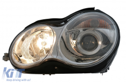 Phares pour Mercedes Classe C W203 07.2000-03.2004 Halogènes Chromé H7 Headlights-image-6107758
