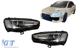 Phares pour Mitsubishi Lancer 07-17 Projector Clignotants Dynamiques LED DRL-image-6075018