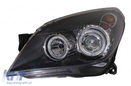 Phares pour Opel Astra H 03.2004-2009 Angel Eyes 2 Halos Noirs-image-6079883