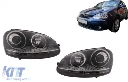 Phares pour VW Golf 5 V 03-07 Jetta 05-10 GTI R32 Look Xenon Chrome-image-6127082