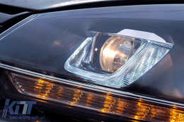 Phares Pour VW Golf 6 VI 08-13 LED 3D DRL U-Golf 7 Look Lumière Coule Flowing-image-6091488