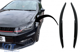 image-23-Phares Sourcils pour VW Polo 6R 6C 2009-2017 Noir brillant