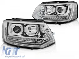 image-2-PHARES TUBE LIGHT DRL CHROME SEQ adapté pour VW T5 2010-2015