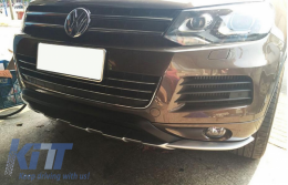 Piastre paramotore fuoristrada per VW Touareg 7P MK2 10-14 argento nero-image-6034259