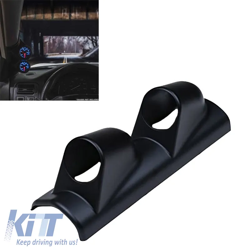 Pillar Gauge Pod Double (2 x 52mm) Black Auto Gauge