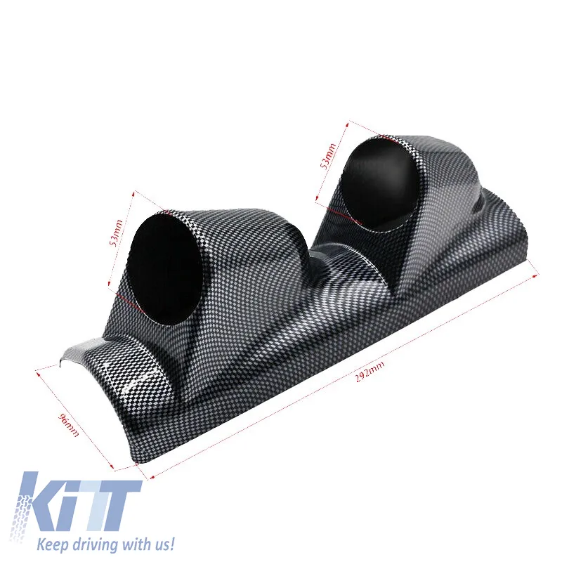 Pillar Gauge Pod Double (2 x 52mm) Carbon Look Auto Gauge