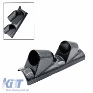 Pillar Gauge Pod Double (2 x 52mm) Carbon Look Auto Gauge-image-6300902