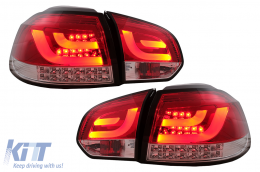 Pilotos Luces traseros LED para VW Golf 6 VI Hatchback 2008-2013 Rojo Claro-image-6105885
