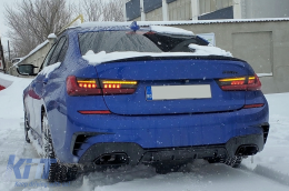 Píso fóta Full LED gia BMW Seirá 3 G20 Sedan 2018-2022 Red Laser Look Dynamic-image-6110482