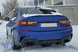 Píso fóta Full LED gia BMW Seirá 3 G20 Sedan 2018-2022 Red Laser Look Dynamic-image-6114694