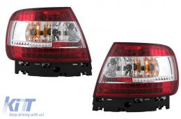 image-14-Píso fóta LED gia Audi A4 B5 8D 1994-2000 Limousine Red Clear Rear Rear Lights