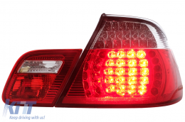 Píso fóta LED gia BMW Seirá 3 E46 Cabrio 2000-03.2003 Kókkino Lefkó-image-6111545