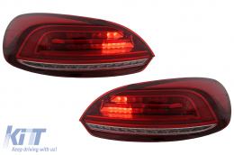 Píso fóta LED gia VW Scirocco Hatchback 137 Mk3 08-14 Kókkina dynamiká fóta strofís-image-6110156