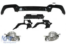 Píso Profulaktíras diachvths me Chrómio exátmishs chromíou katállhlos gia BMW Seirá 3 G20 G28 Sedan G21 Touring (2018-2022) M340i M Look-image-6096049
