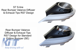 Píso Profulaktíras me ákra exátmishs katállhlos gia Audi A7 4G Ananéosh (2015-2018) Schediasmós RS7 móno gia Kanonikós Profulaktíras Ékdoshs (SE)-image-6020704