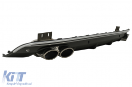 Píso profulaktíras spoiler valance diffuser Double Outlet katállhlo gia Audi Q5 8R Ananéosh (2013-2016) S-Line Profulaktíras-image-6041999